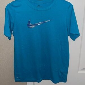 Youth XL Nike Tee with Blue Camo Check